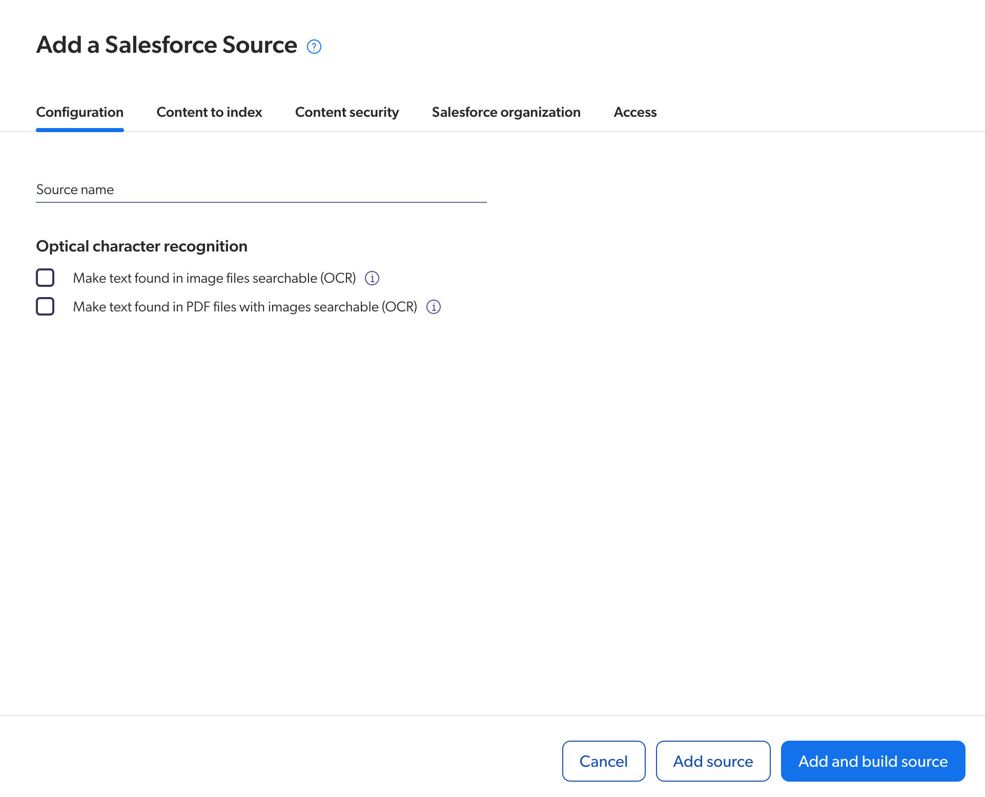 Add a source | Coveo for Salesforce