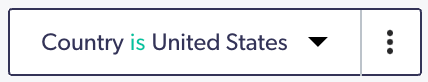 Filter condition Country is United States | Coveo