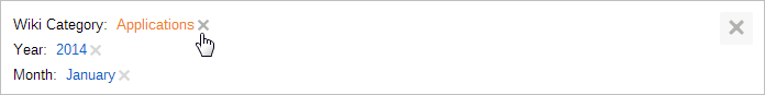 Filter history panel showing selected filters | Coveo