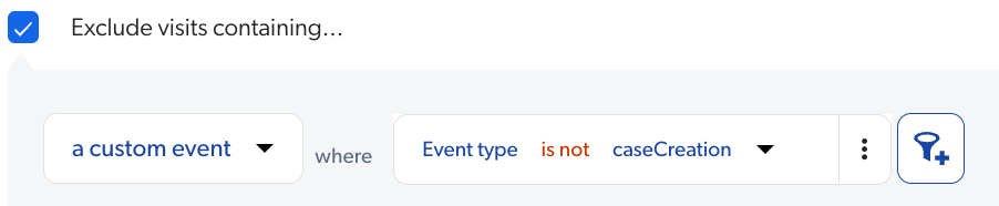 Exclude visits containing custom event filter interface | Coveo