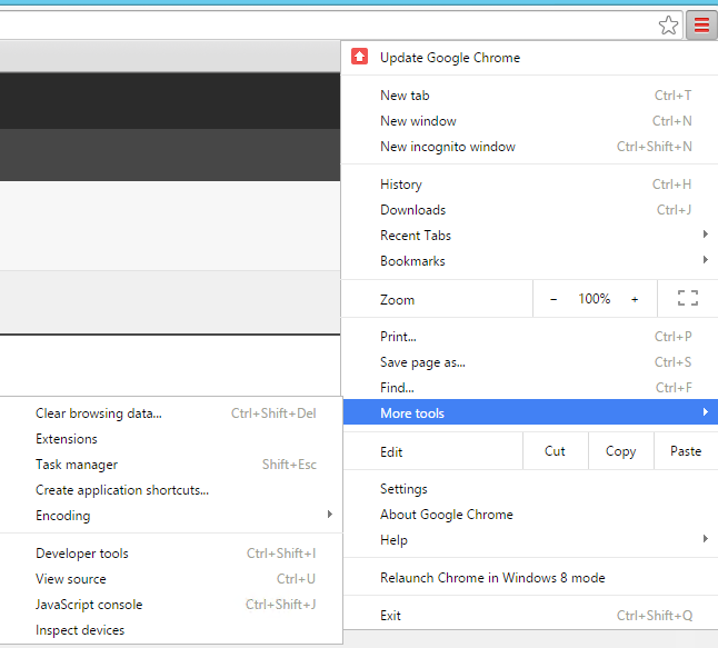 Open the Chrome Developer Tools (or select F12) | Coveo for Sitecore 4