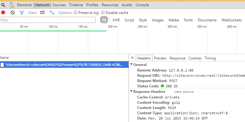 The Headers represent the header of the method | Coveo for Sitecore 4