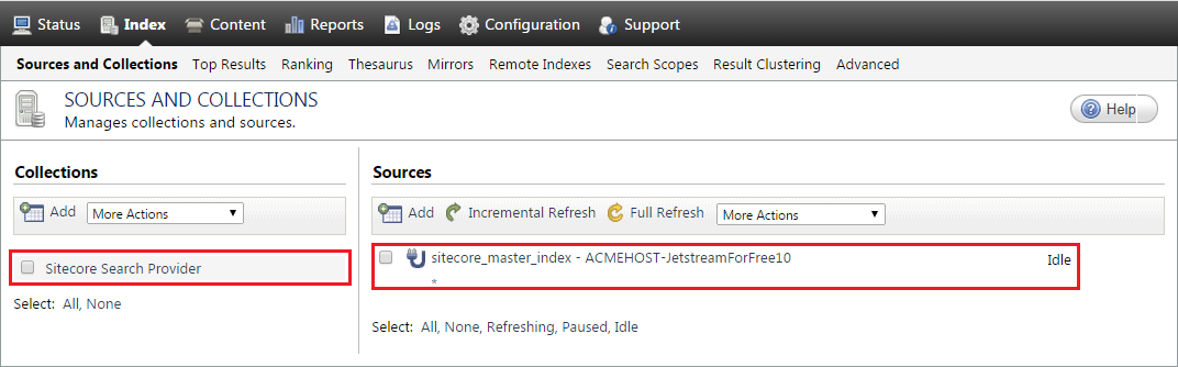 For example if you rebuild only the sitecoremasterindex search index you will only have a single source located in the…​ | Coveo for Sitecore 4