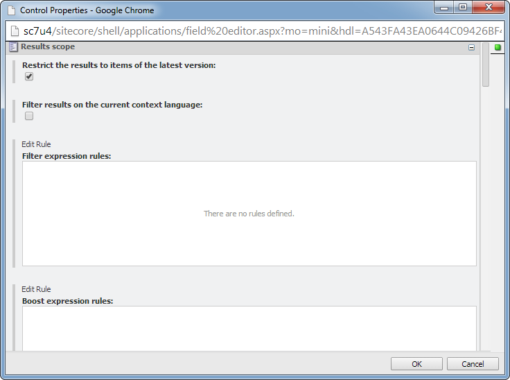 In the right side of the panel select the Coveo Search component and click Edit | Coveo for Sitecore 4