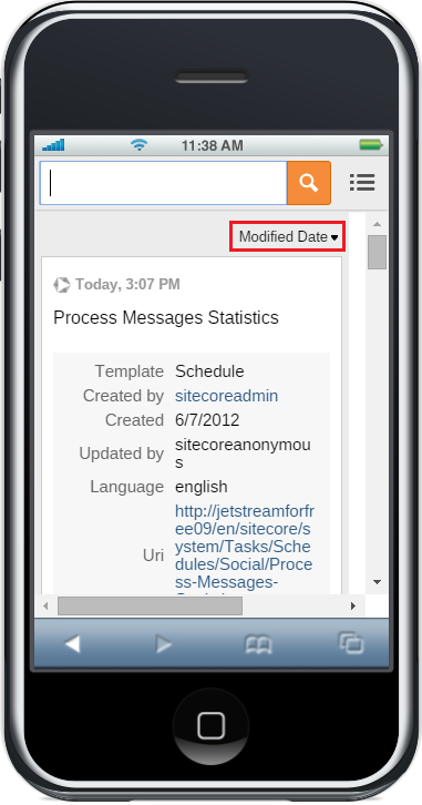 Sort components at the top of the mobile search interface | Coveo for Sitecore 4