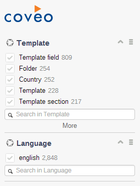 For this example you can use Template and Language | Coveo for Sitecore 4