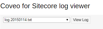 The Diagnostic Page provides a tool to read Sitecore log files | Coveo for Sitecore 4