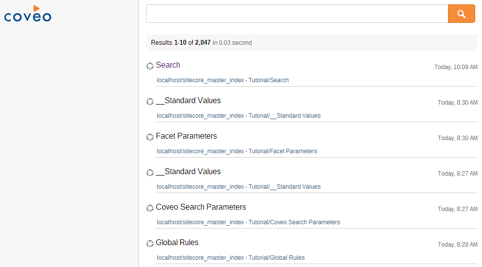 The page should look like this | Coveo for Sitecore 4