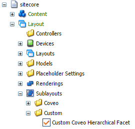 Rename the copied sublayout to Custom Coveo Hierarchical Facet | Coveo for Sitecore 4