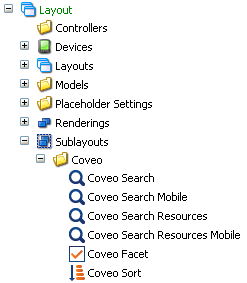 For example you have a Coveo Search sublayout that represents the CoveoSearch component and a Coveo Search Resources…​ | Coveo for Sitecore 4