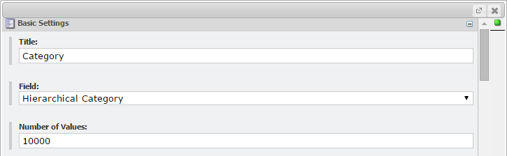 Change the number of values ( Basic Settings > Number of Values ) to 10000 to ensure that all the categories are listed by…​ | Coveo for Sitecore 4