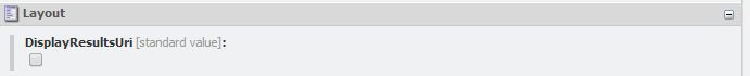 Locate the DisplayResultsUri parameter that you added before and clear its checkbox | Coveo for Sitecore 4