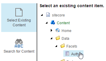 Select the corresponding parameter item and click OK | Coveo for Sitecore 4