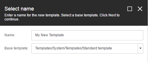 Create a new template or use an existing one | Coveo for Sitecore 4