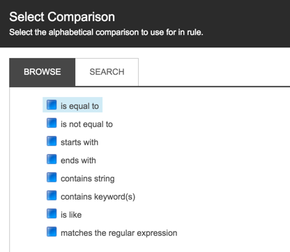 For this example choose is equal to | Coveo for Sitecore 4