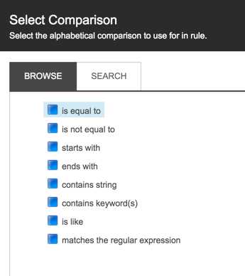 For this example choose is equal to | Coveo for Sitecore 4