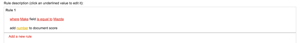 Validate that the action appeared under Rule Description | Coveo for Sitecore 4