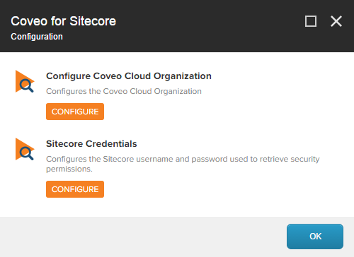 Choose Sitecore Credentials | Coveo for Sitecore 4