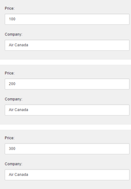 Add three flight items in the folder having the same company but different prices | Coveo for Sitecore 4