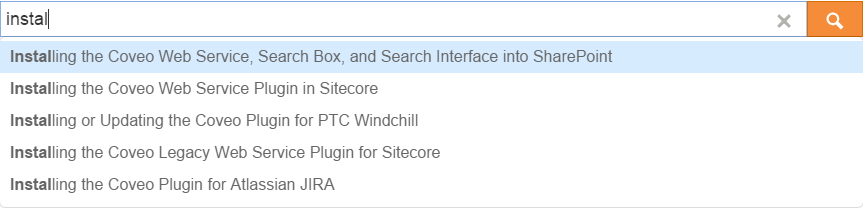 Clicking one of the suggestions directly opens the item | Coveo for Sitecore 4