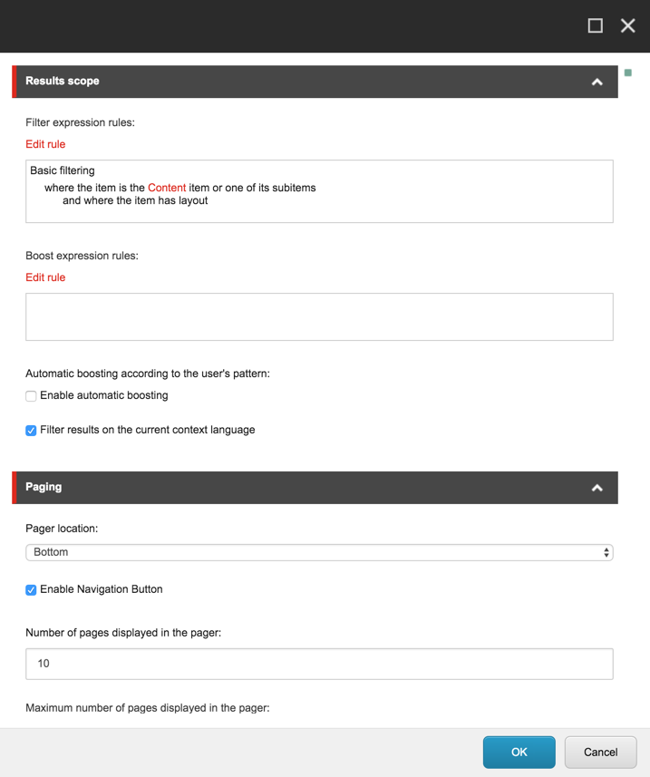 Modify the properties according to the desired end result | Coveo for Sitecore 4