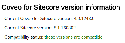 The following image shows that the two versions are compatible | Coveo for Sitecore 4