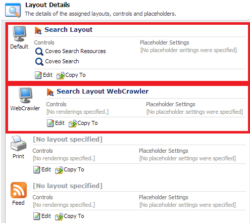 Alternatively you can assign the layout to the Default device which means that Coveo generates a stripped-down rendering of…​ | Coveo for Sitecore 4