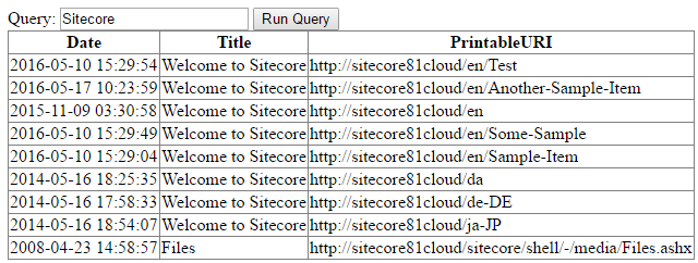The search page is now queryable and should look similar to the following screenshot | Coveo for Sitecore 4