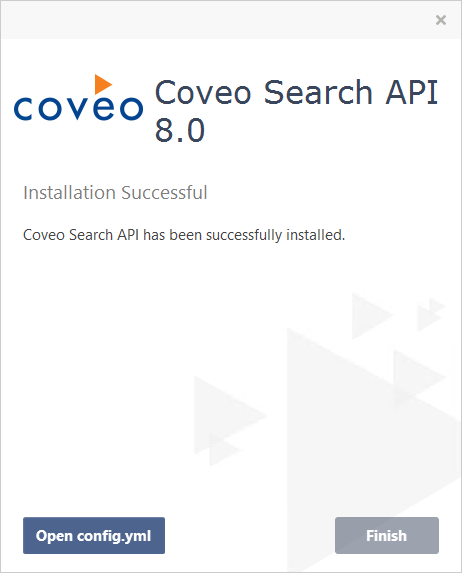 In the last screen choose Finish | Coveo for Sitecore 4