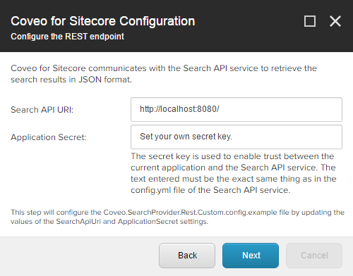 Click Next | Coveo for Sitecore 4