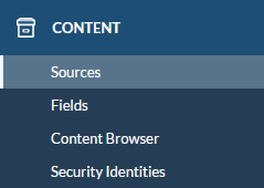 When you log into the Administration Console the menu on the left allows you to view the different components of your index | Coveo for Sitecore 4