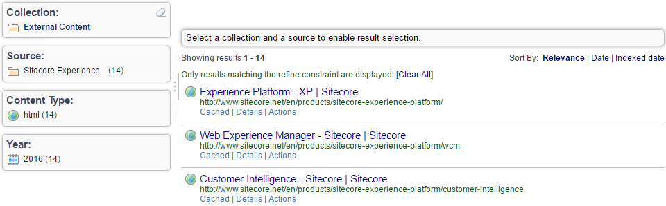 Once your source has finished building go to Content > Index Browser and validate that your documents are properly indexed | Coveo for Sitecore 4