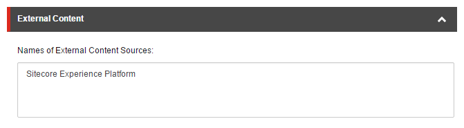 Scroll to External Content and type in the name of your source | Coveo for Sitecore 4