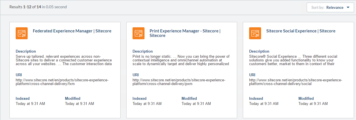 Choose one of your external items and click Properties | Coveo for Sitecore 4