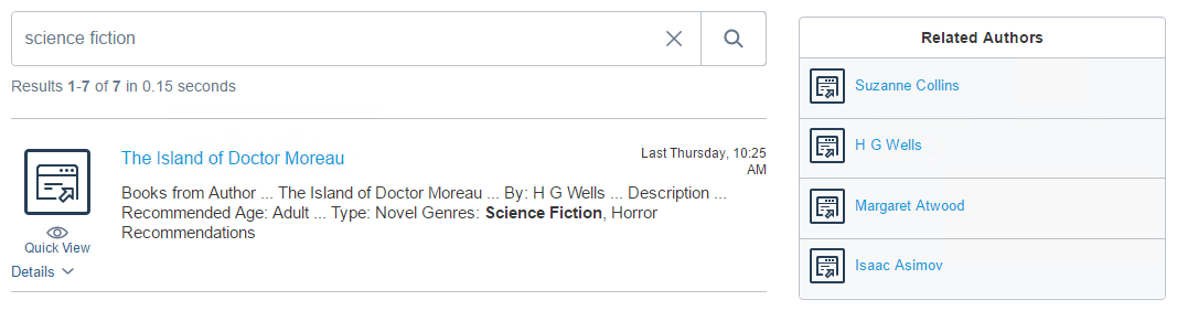 You see that the component is updated with the query | Coveo for Sitecore 4