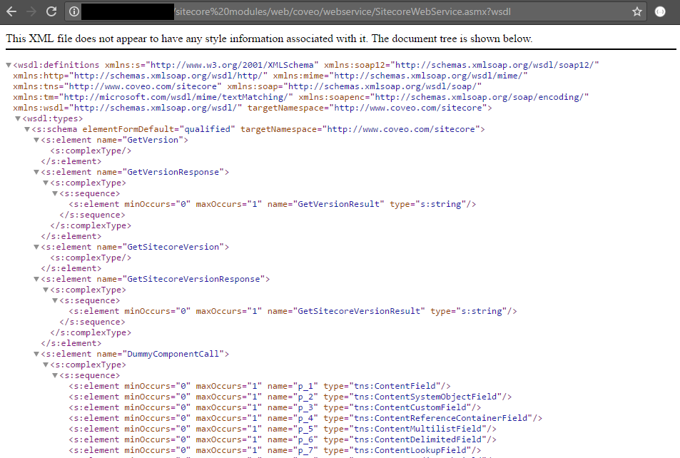 You should get an XML output similar to this one | Coveo for Sitecore 4