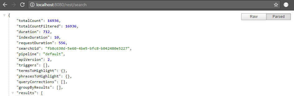You should get a JSON output similar to this one | Coveo for Sitecore 4