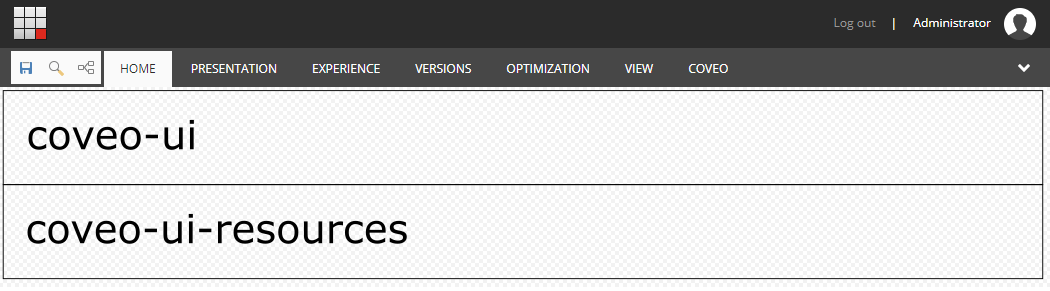 A Coveo for Sitecore Hive page is essentially made up of two placeholders: coveo-ui and coveo-ui-resources | Coveo for Sitecore 4