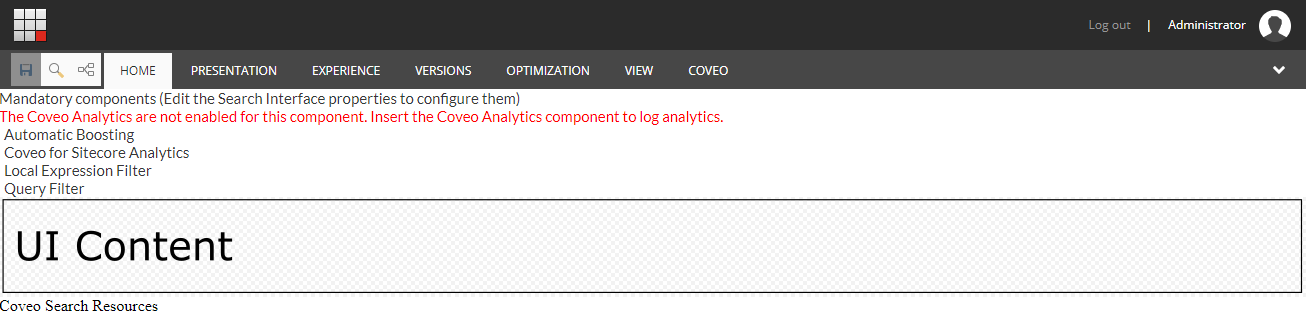 == Adding Resources and Search Interface | Coveo for Sitecore 4