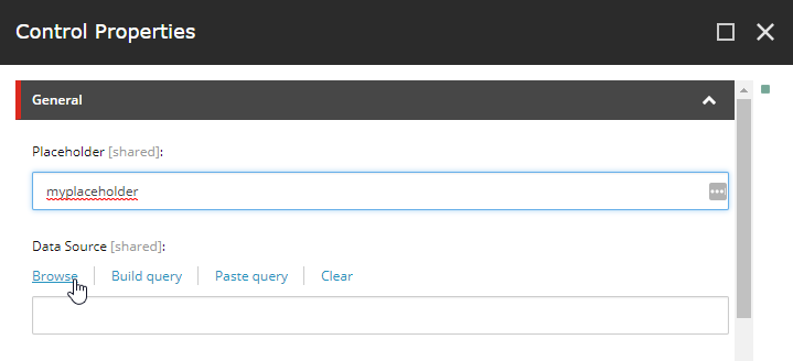 In the Data Source section click Browse | Coveo for Sitecore 4