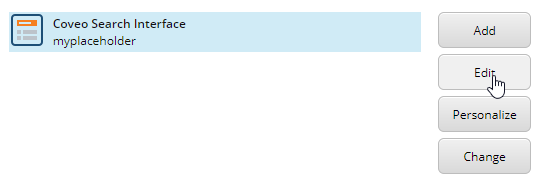 Click the newly added component and select Edit | Coveo for Sitecore 4