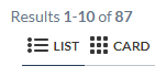You should now be able to switch between a card and a list layout for your results | Coveo for Sitecore 4