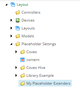 For example create a folder named "My Placeholder Extenders" under the path Sitecore > Layout> Placeholder Settings | Coveo for Sitecore 4