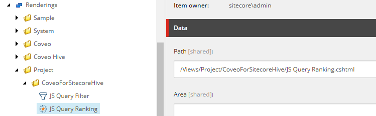 Change the path to match it with the new .cshtml file | Coveo for Sitecore 4