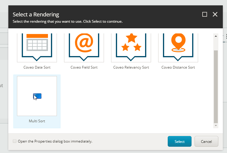 Select it and click Select | Coveo for Sitecore 4