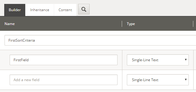 Add a section and a field named FirstField | Coveo for Sitecore 4