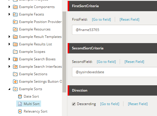 Check the Descending checkbox | Coveo for Sitecore 4