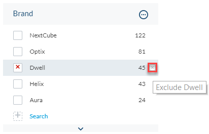 This event is triggered when the user excludes a single value in a facet | Coveo for Sitecore 4