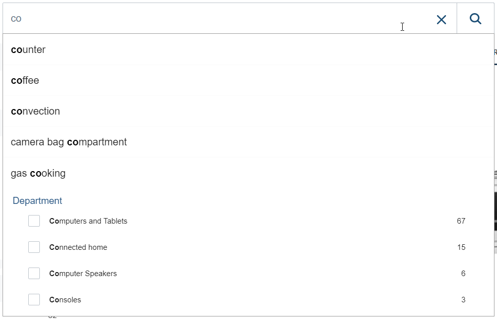 An omnibox is basically a search box displaying advanced options which you can customize | Coveo for Sitecore 4