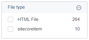 In the Coveo Cloud Content Browser or the Coveo On-Premises Index Browser the items with HTML rendering will have a File…​ | Coveo for Sitecore 4